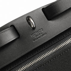 Hermès Herbag Zip 31 Noir Toile H / Noir Epsom Calf Leather Palladium Hardware