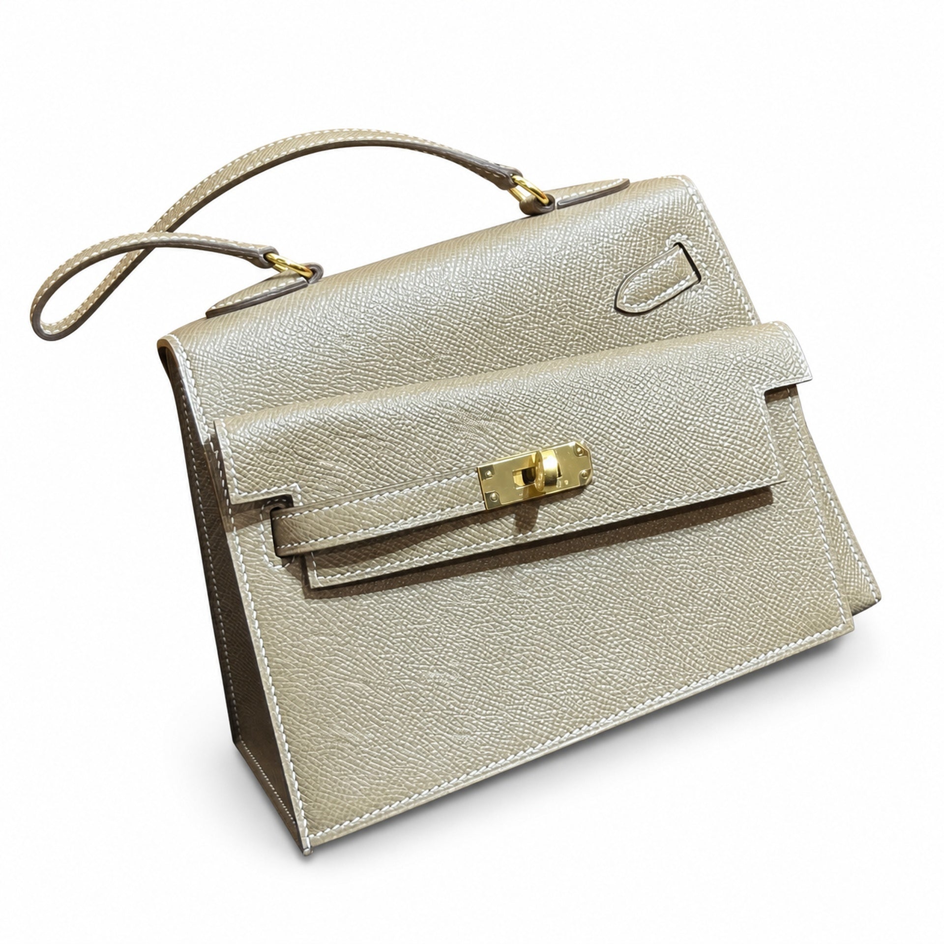 Hermès Kelly Desordre 20 Etoupe Epsom Calf Leather Gold Hardware