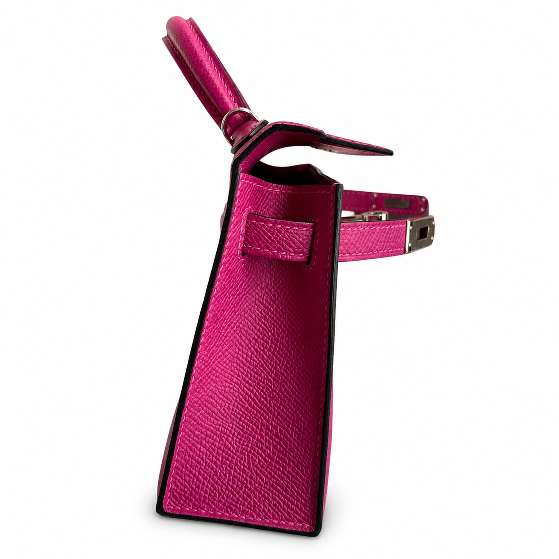 Hermès Kelly Sellier 19 Rose Purple Epsom Palladium Hardware