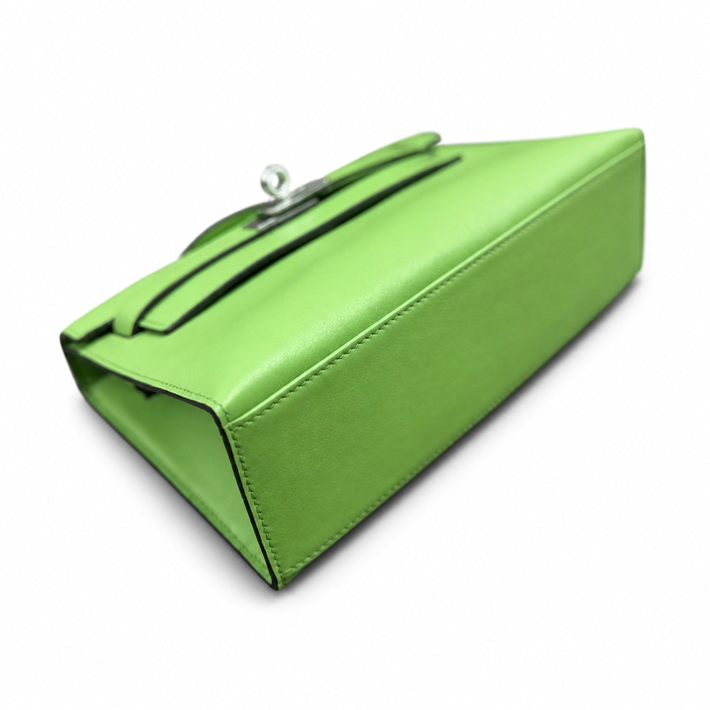 Hermès Kelly Pochette 22 U4 Vert Vertigo Swift Palladium Hardware