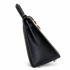 Hermès Kelly Sellier 25 Noir Epsom Calf Leather Palladium Hardware