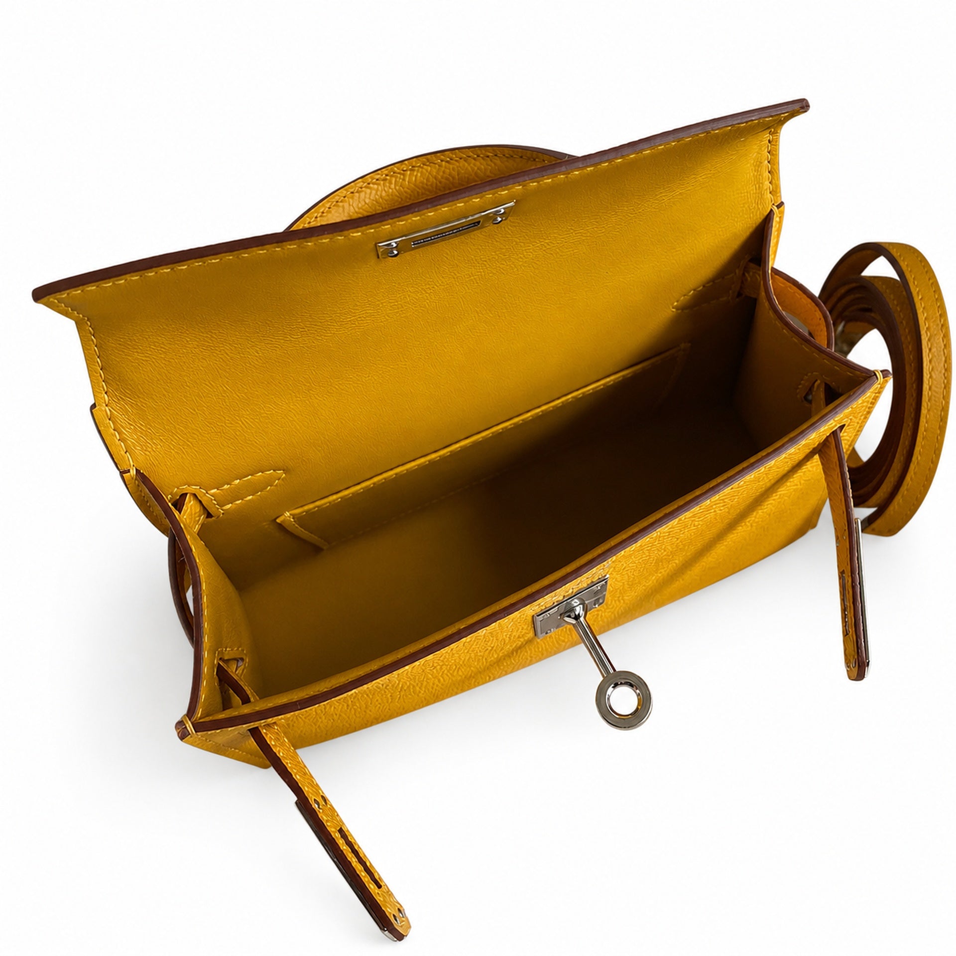 Hermès Kelly Sellier 19 Jaune Ambre Epsom Palladium Hardware
