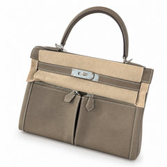 Hermès Kelly Lakis 32 Etoupe Swift Calf Leather Palladium Hardware