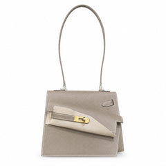 Hermès Kelly Desordre Sellier 20cm Etoupe Epsom Calf Leather Gold Hardware