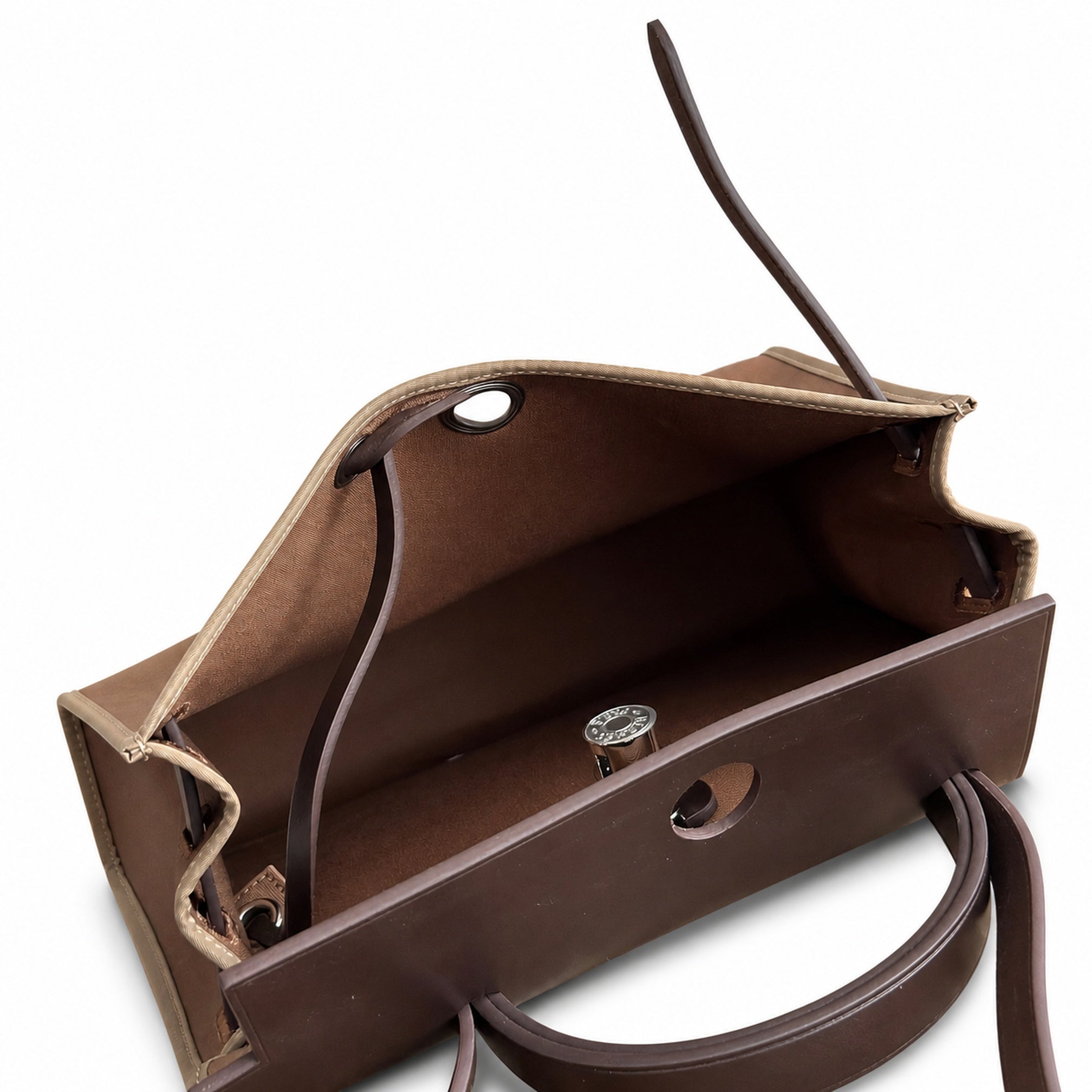 Hermès Herbag 31 Brown Suede & Black Calf Leather Palladium Hardware