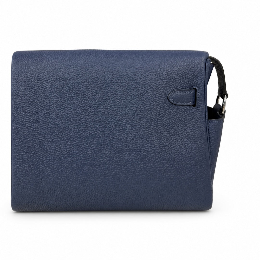 Kelly Messenger PM 27 Veau Togo, Bleu Saphir, Palladium Hardware