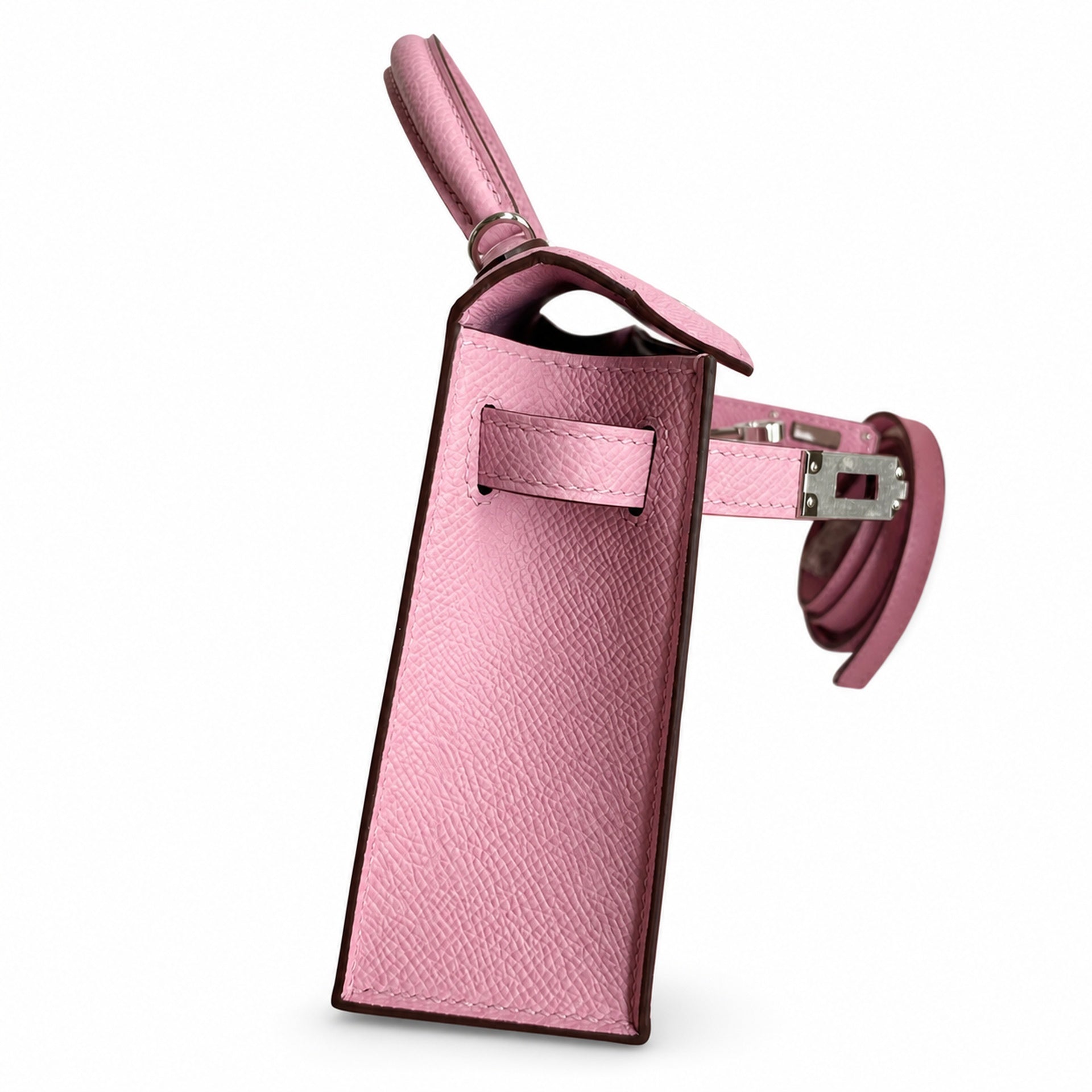 Hermès Mini Kelly II 19cm Mauve Sylvestre Epsom Calf Leather Palladium Hardware