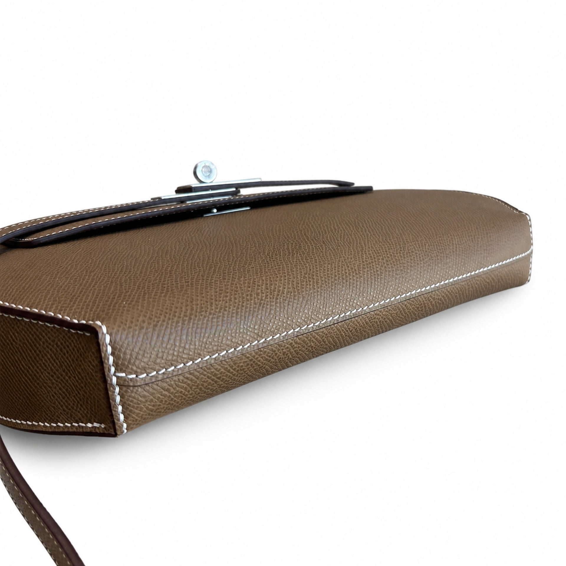 Hermès Kelly Dépêches 25 Etoupe Epsom Calf Leather Palladium Hardware