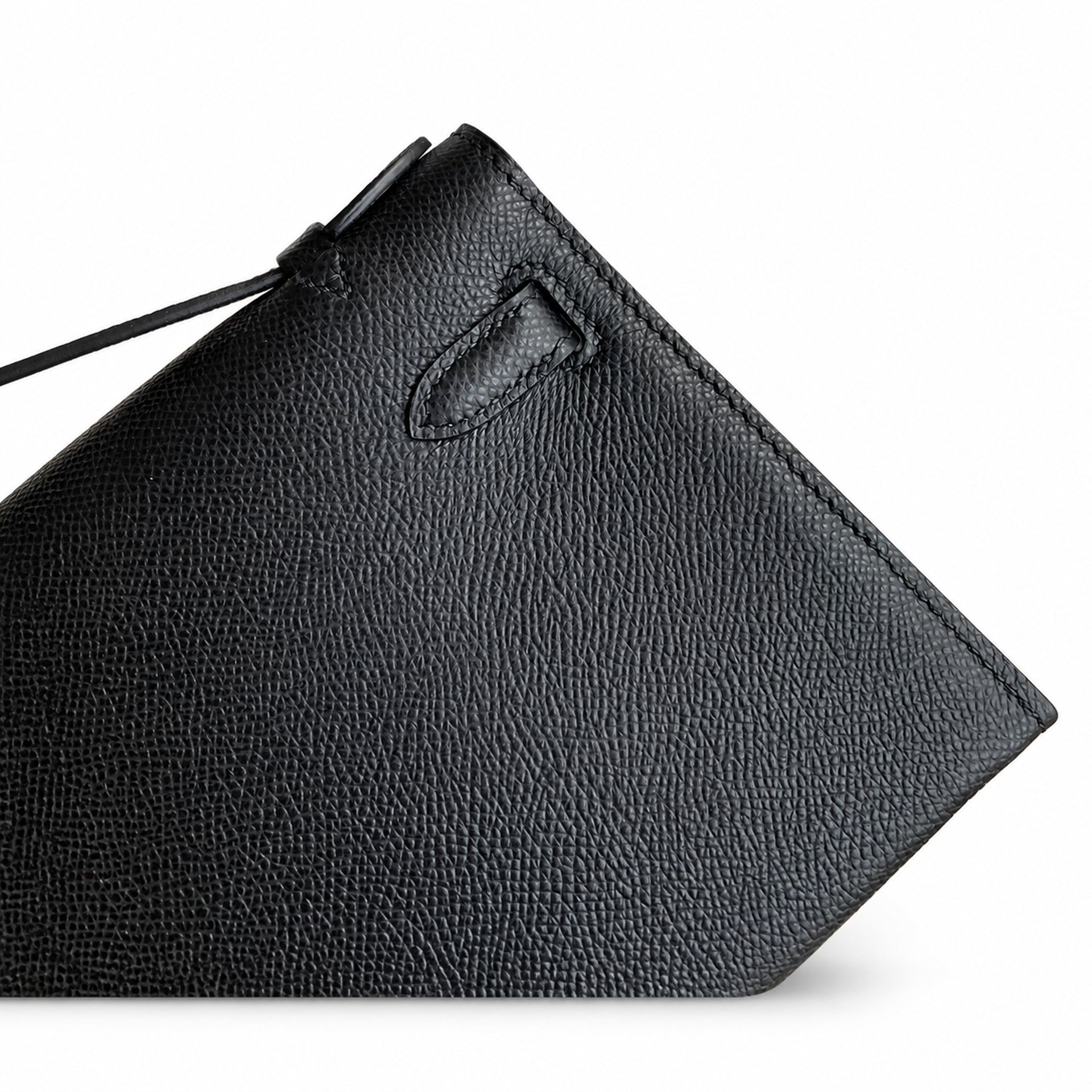 Kelly Pochette 22 Veau Epsom, Noir, Gold Hardware