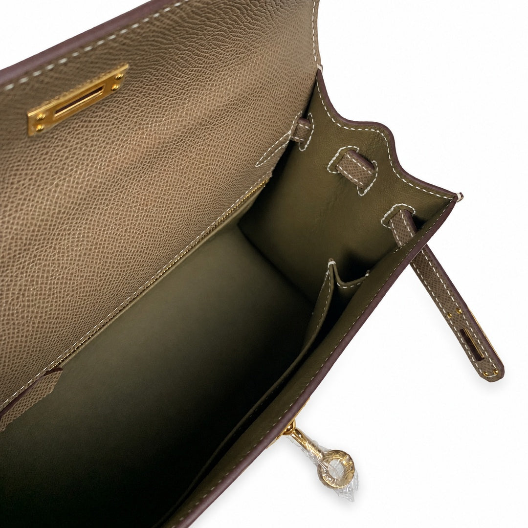 Hermès Kelly II 25cm Etoupe Epsom Calf Leather Gold Hardware
