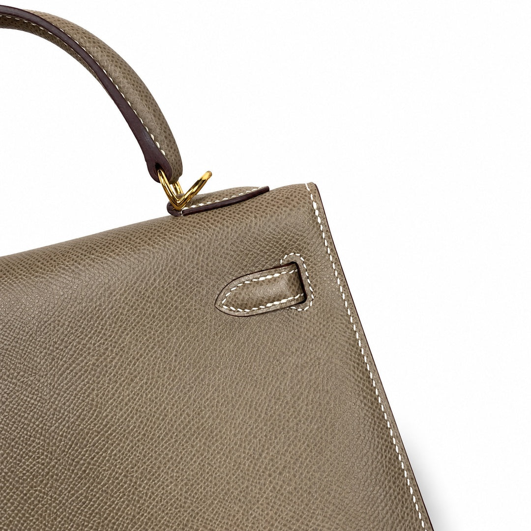Hermès Kelly II 25cm Etoupe Epsom Calf Leather Gold Hardware