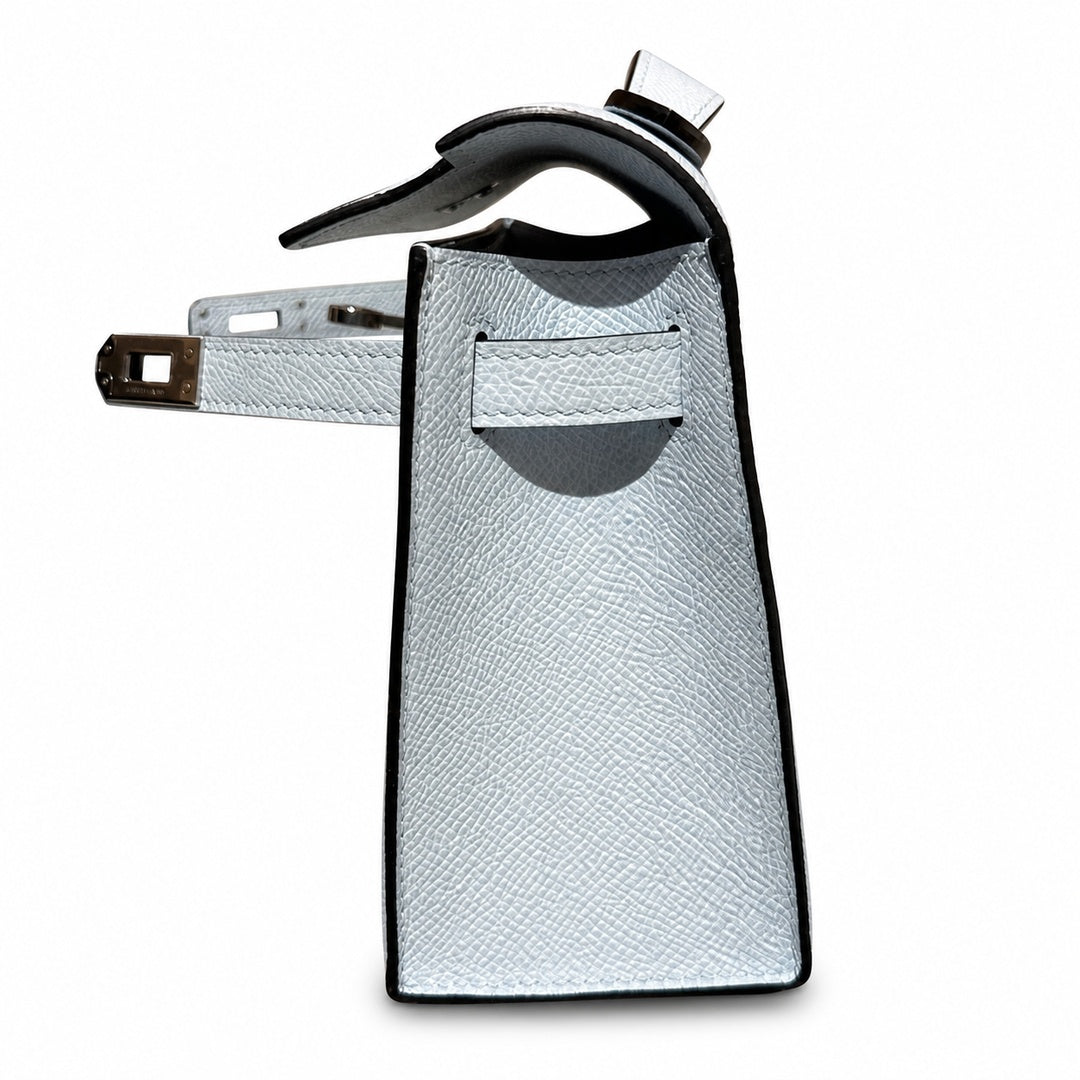 Hermès Mini Kelly II 22cm Bleu Brume Epsom Calf Leather Palladium Hardware
