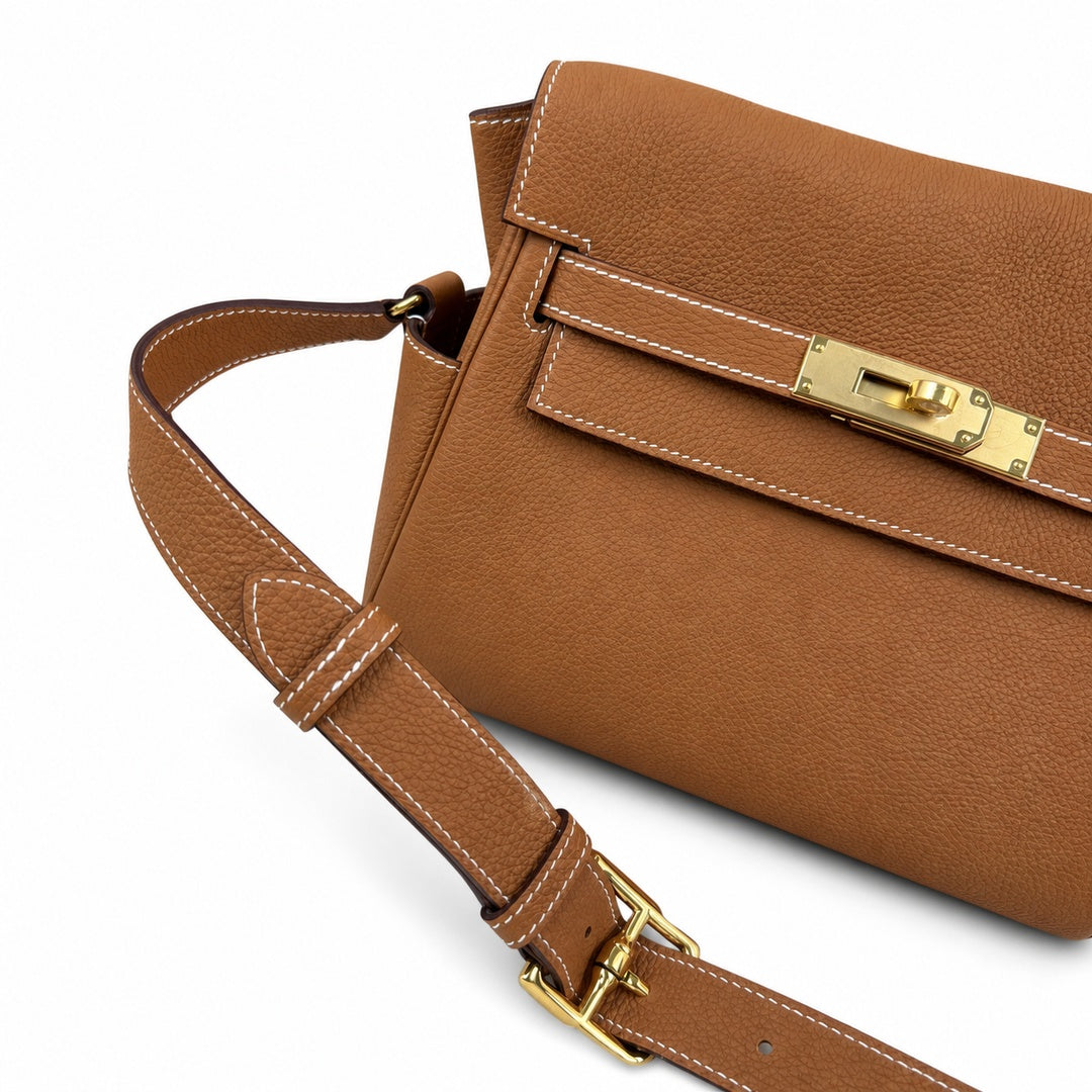 Kelly Messenger PM 27 Veau Togo, Gold, Gold Hardware