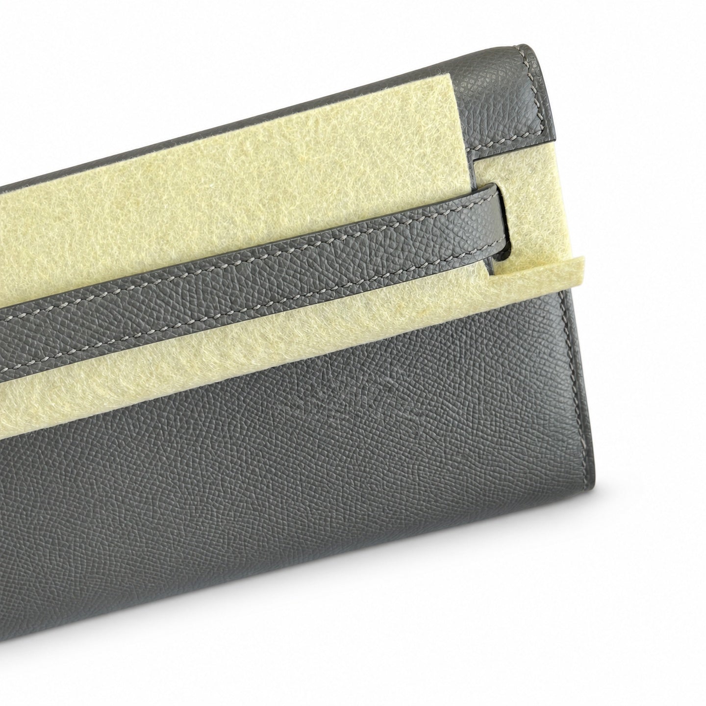 Hermès Kelly Cut 31 Clutch Epsom Leather Picture Pewter Gray