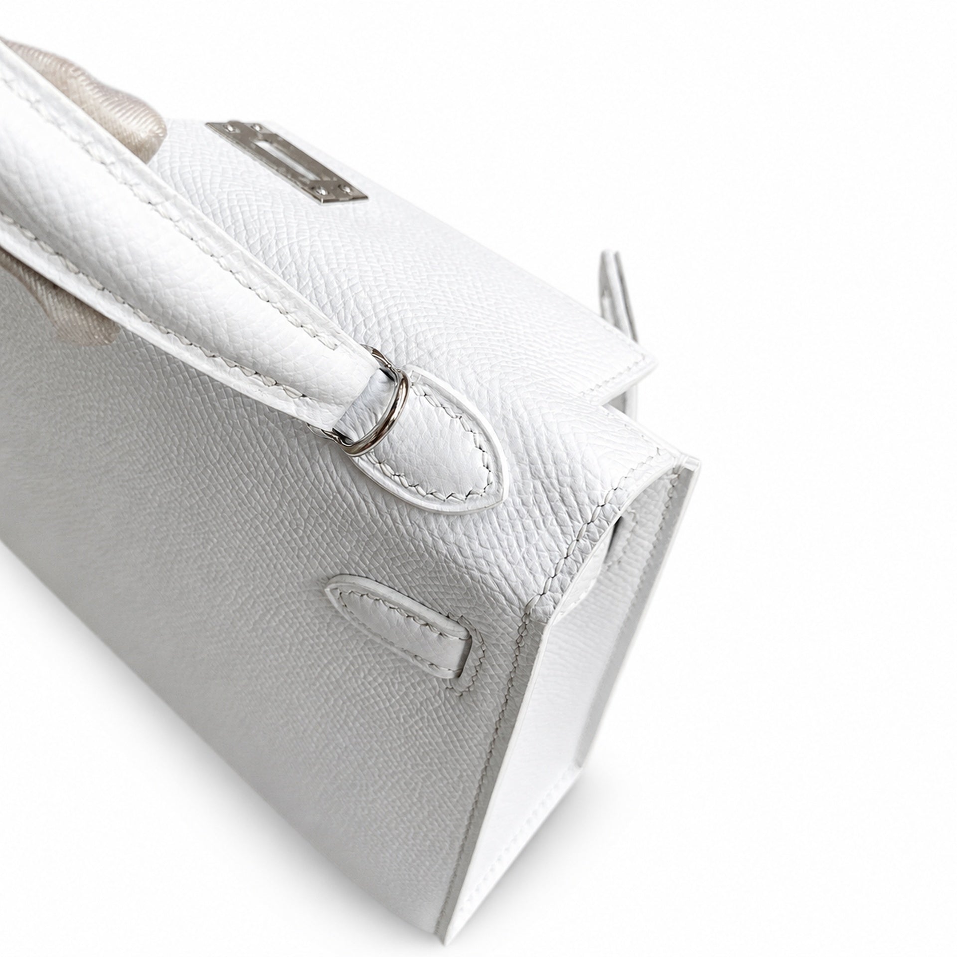 Hermès Kelly Sellier 19 Blanc Epsom Palladium Hardware