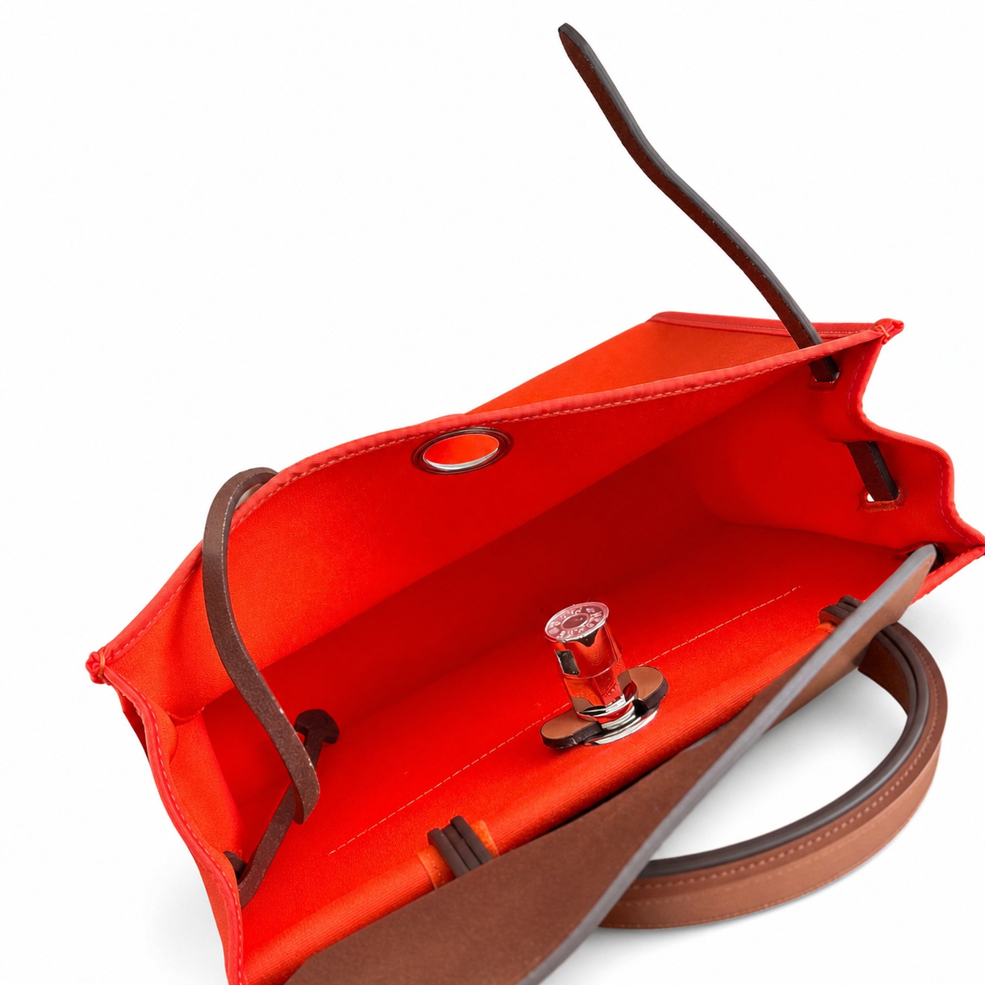Hermès Herbag Zip 31 Potiron Suede / Fauve Vache Hunter Leather Palladium Hardware