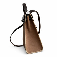 Hermès Herbag 31 Brown Suede & Black Calf Leather Palladium Hardware