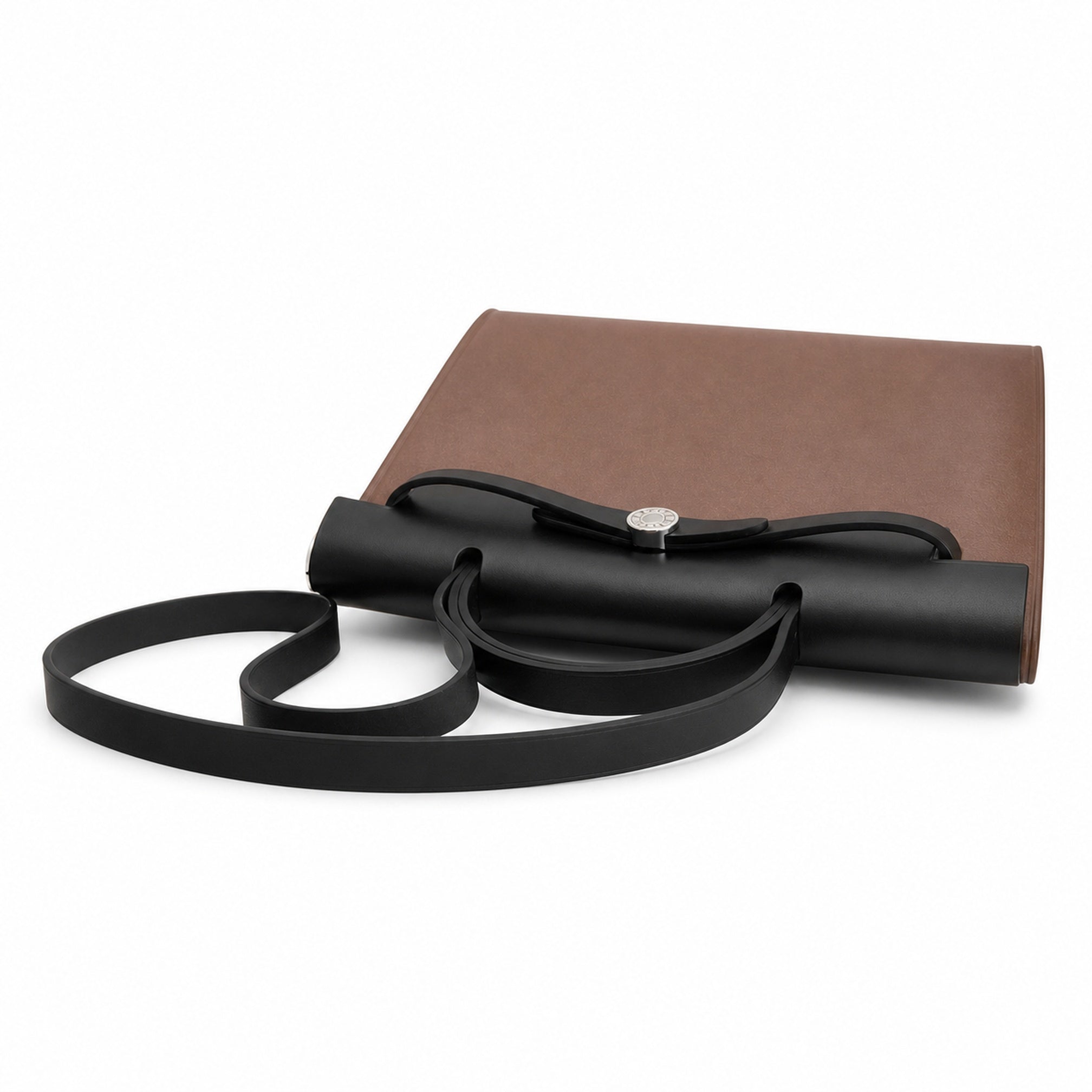 Hermès Herbag Zip 31 Berline PM Etoupe Toile H / Ebene Vache Calf Leather Palladium Hardware