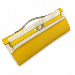 Hermès Kelly Cut 31 Clutch Epsom Leather Picture Amber Yellow