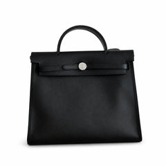 Hermès Herbag Zip 31 All Black Calf Leather Palladium Hardware