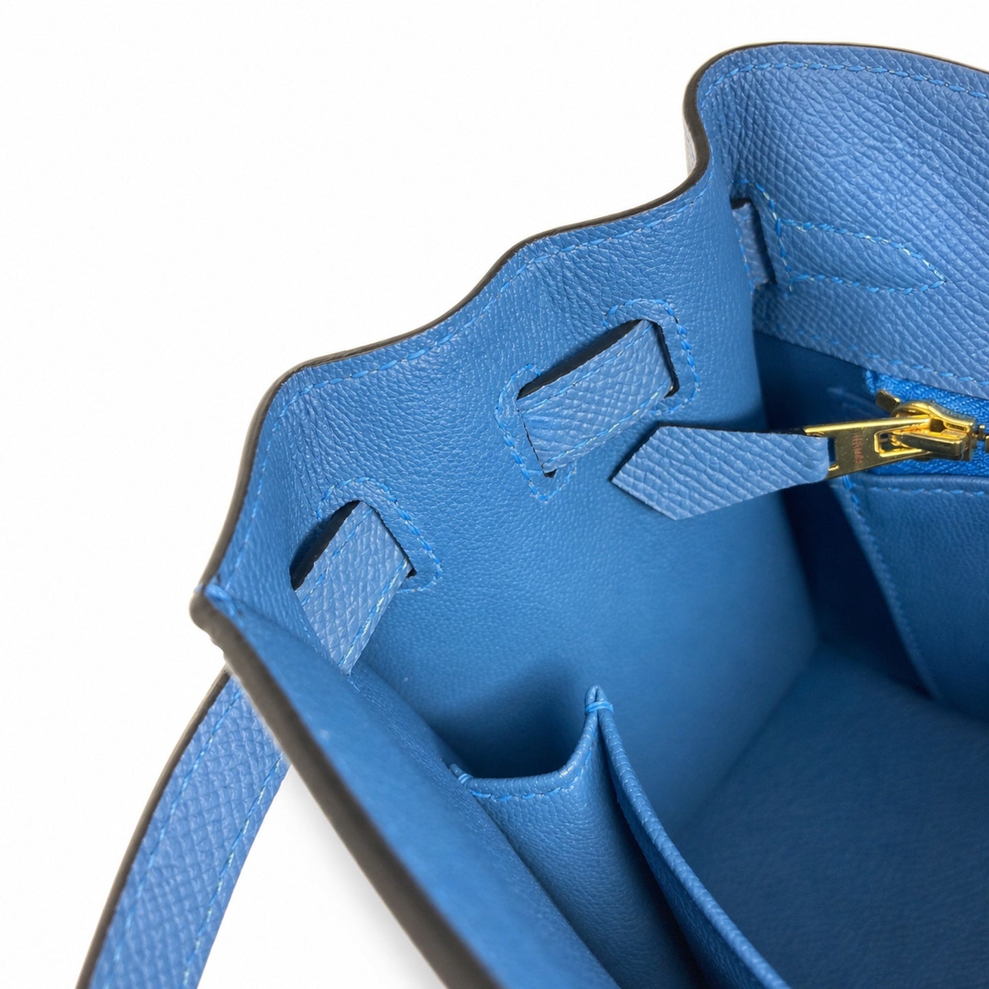 Hermès Kelly 25 Tanzania Blue Epsom Gold Hardware