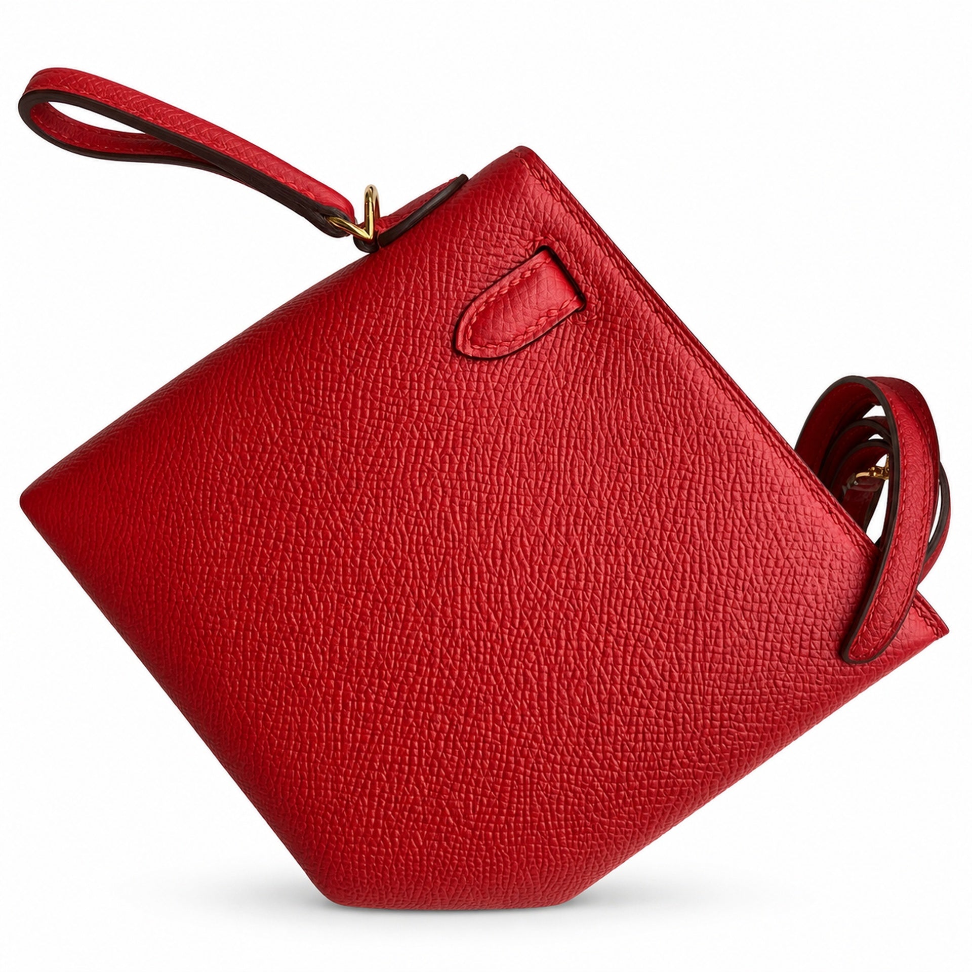 Hermès Kelly Sellier 19 Rouge Casaque Epsom Gold Hardware