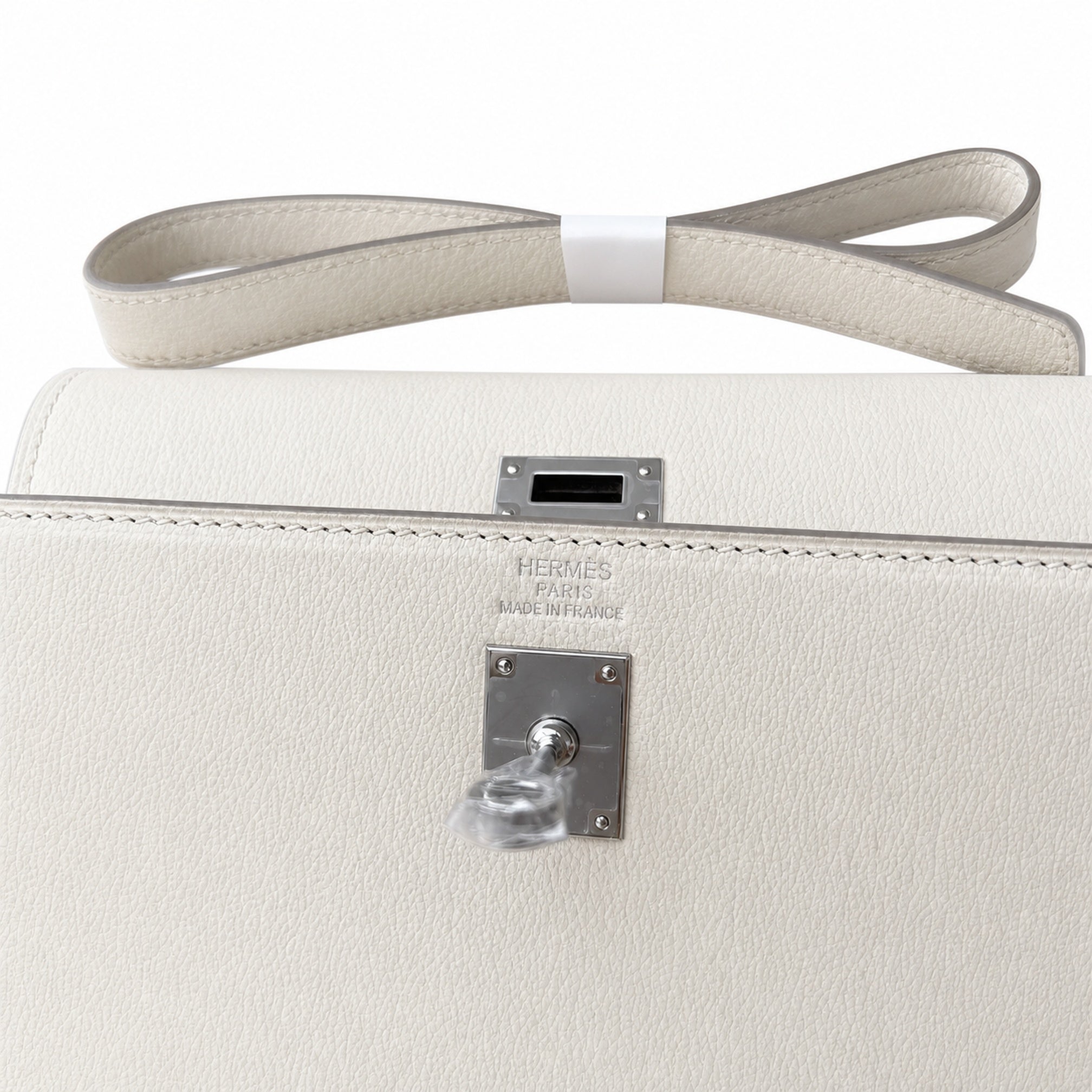 Hermès Kelly Shoulder Craie Epsom Palladium Hardware