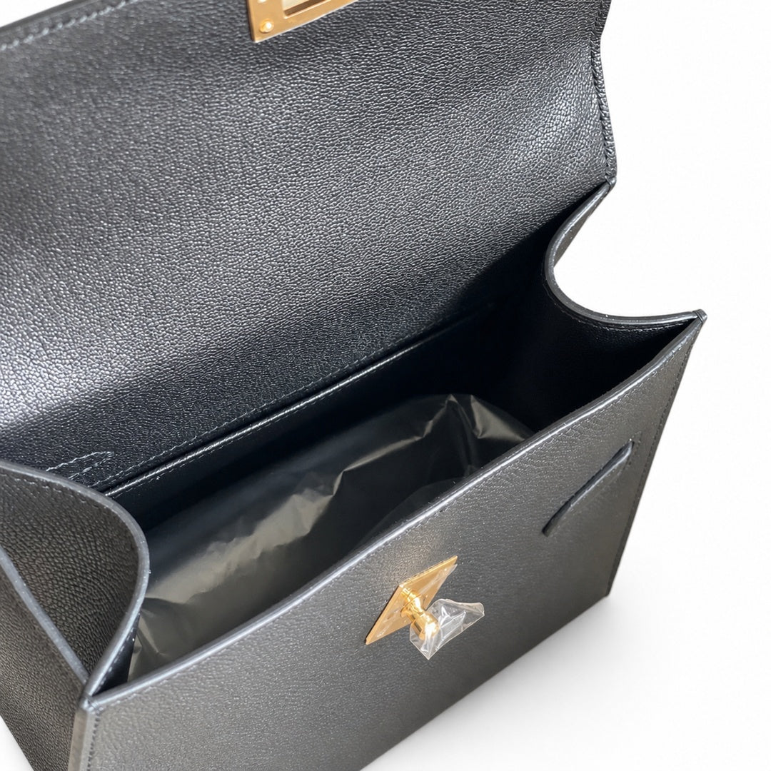 Hermès Kelly En Désordre 20cm Noir Epsom Calf Leather Gold Hardware