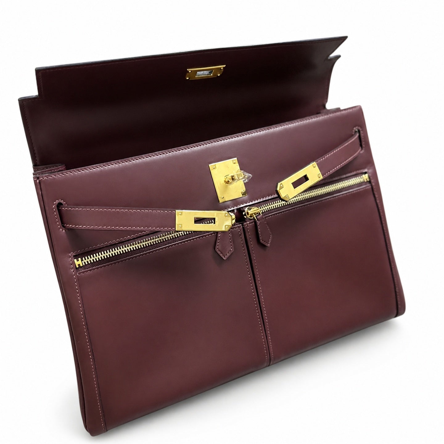 Hermès Box Kelly 35 Lakis Leather Gold Hardware Women Handbag