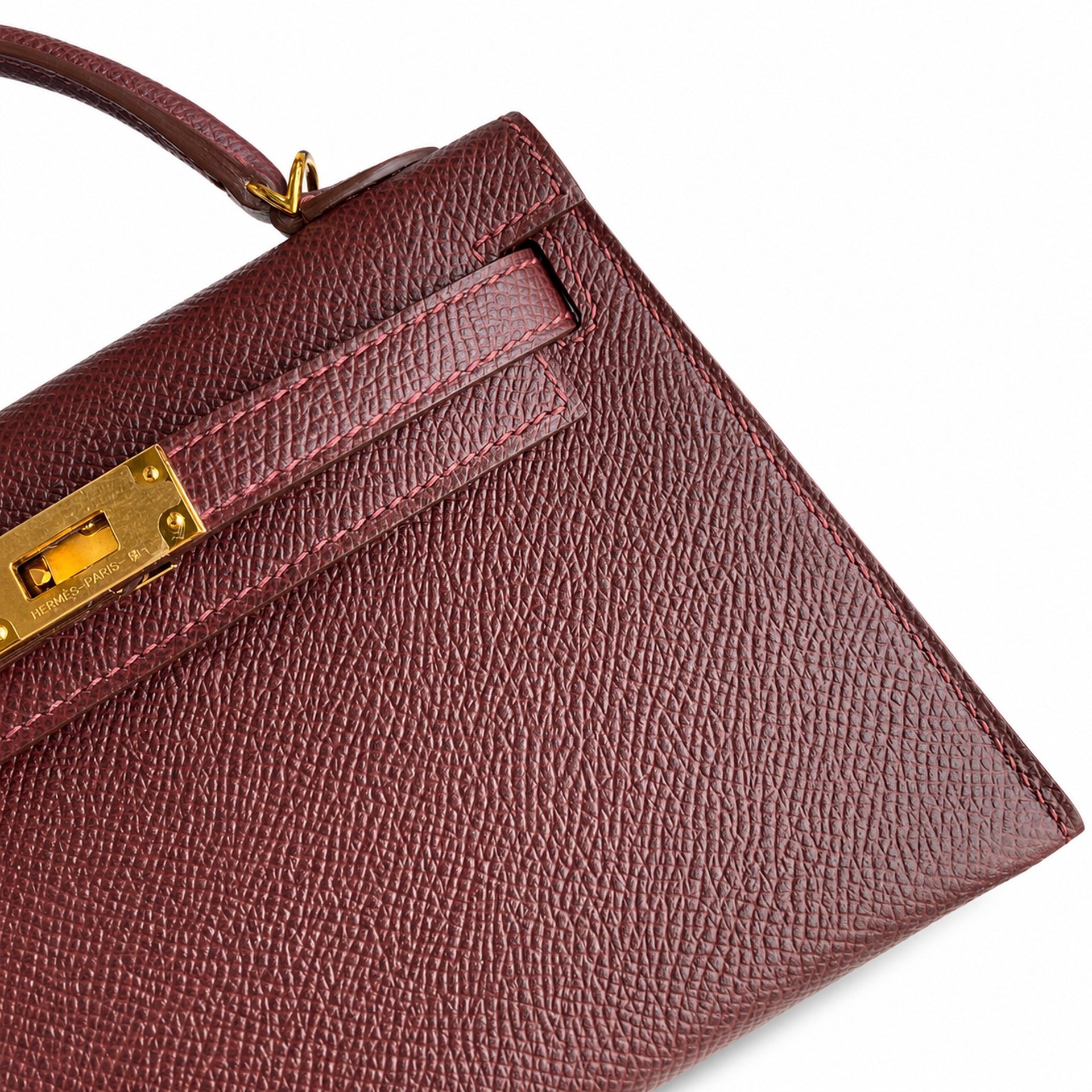 Hermès Kelly Sellier 19 Bordeaux Epsom Calf Leather Gold Hardware