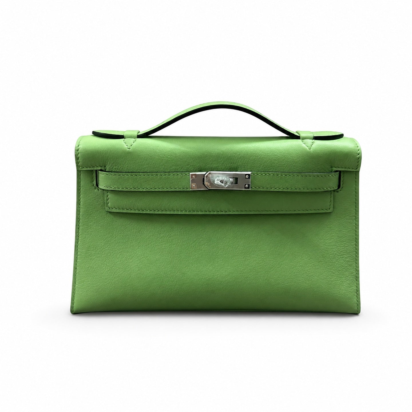 Hermès Kelly Pochette 22 U4 Vert Vertigo Swift Palladium Hardware