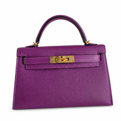 Hermès Kelly Sellier 19 Anémone Epsom Gold Hardware