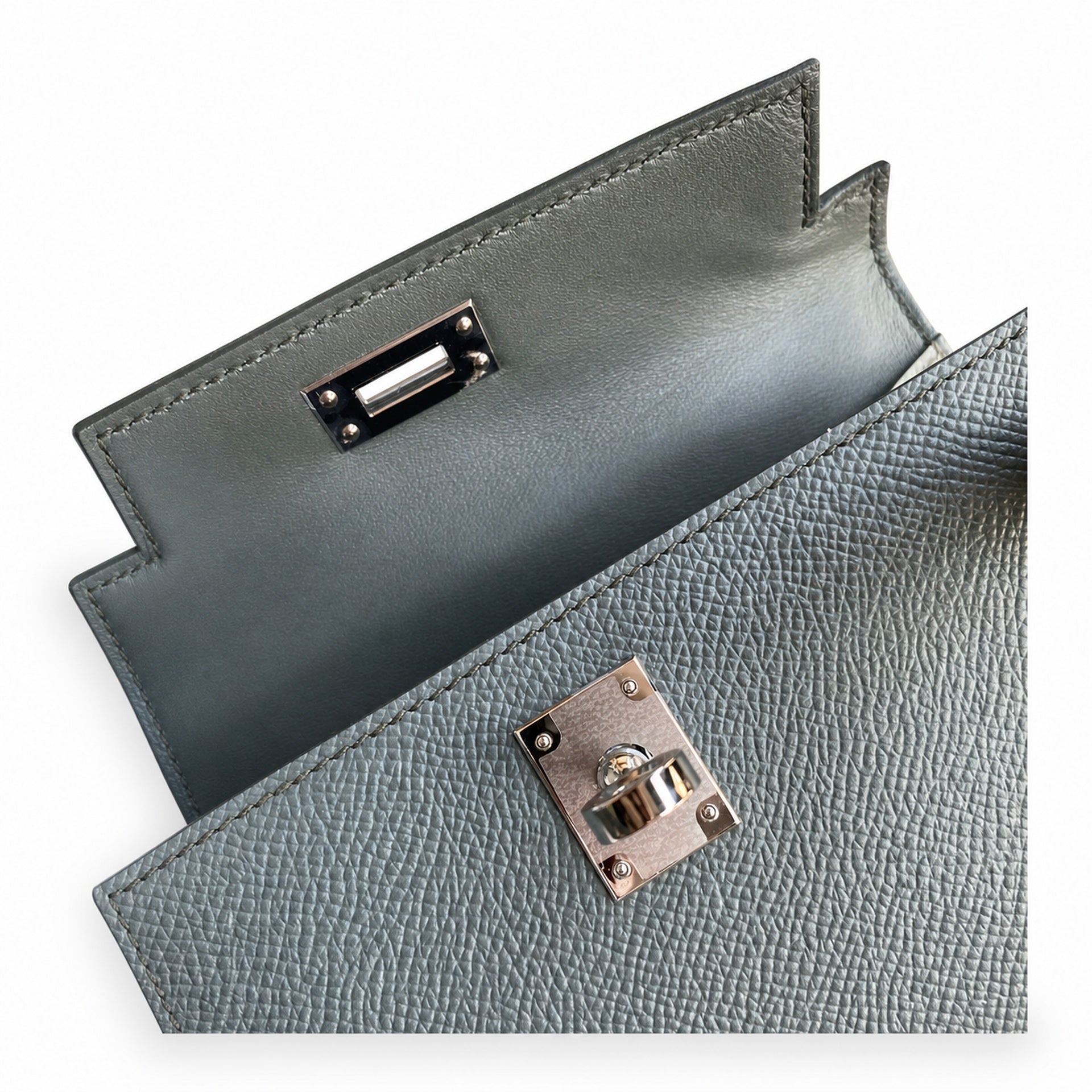 Hermès Kelly Sellier 19 Vert Amande Epsom Palladium Hardware