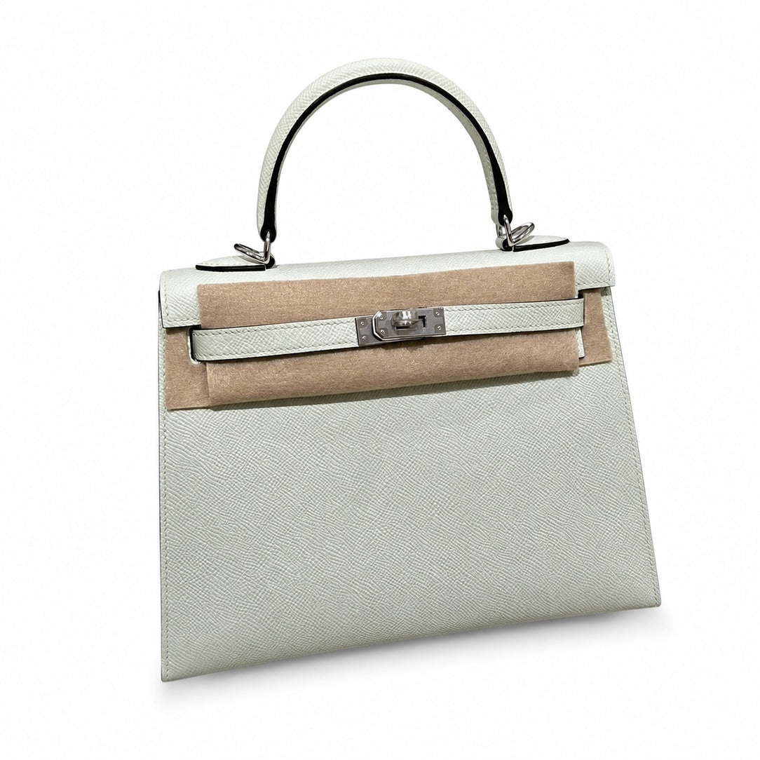 Hermès Kelly Sellier 25cm Vert Fizz Epsom Calf Leather Palladium Hardware
