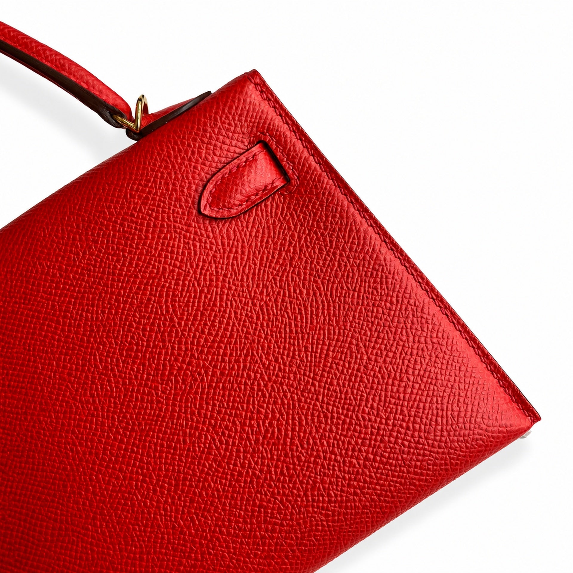 Hermès Kelly Sellier 19 Rouge Casaque Epsom Gold Hardware