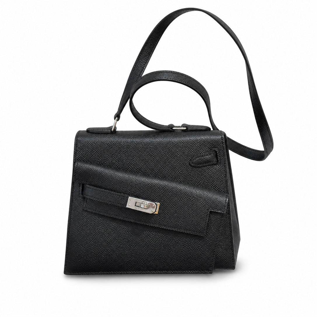 Hermès Kelly En Désordre 20cm Noir Epsom Calf Leather Palladium Hardware
