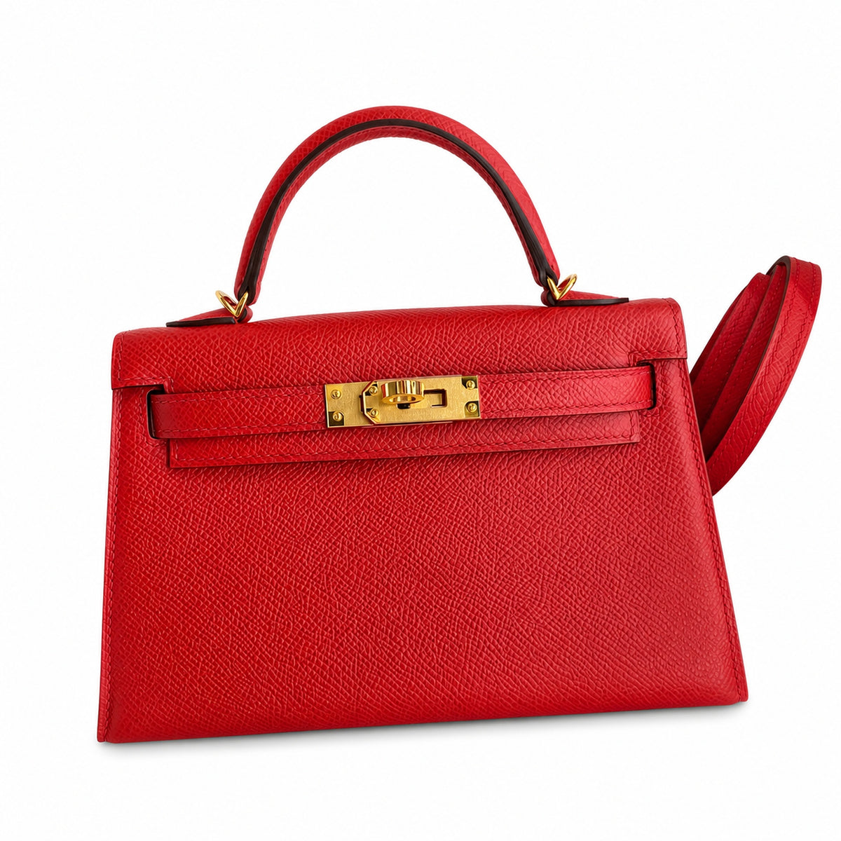 Hermès Kelly Sellier 19 Rouge Casaque Epsom Gold Hardware