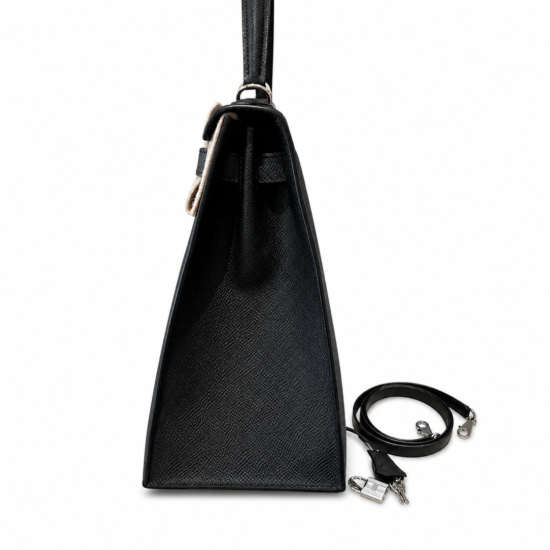 Hermès Kelly Sellier 32cm Noir Epsom Calf Leather Palladium Hardware