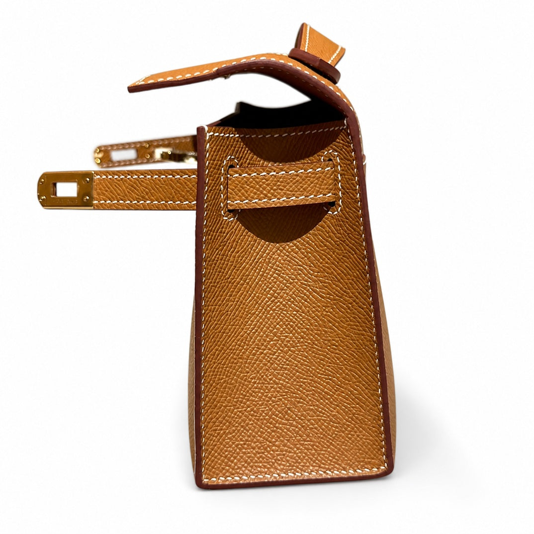 Hermès Mini Kelly II 22cm Gold Epsom Calf Leather Gold Hardware