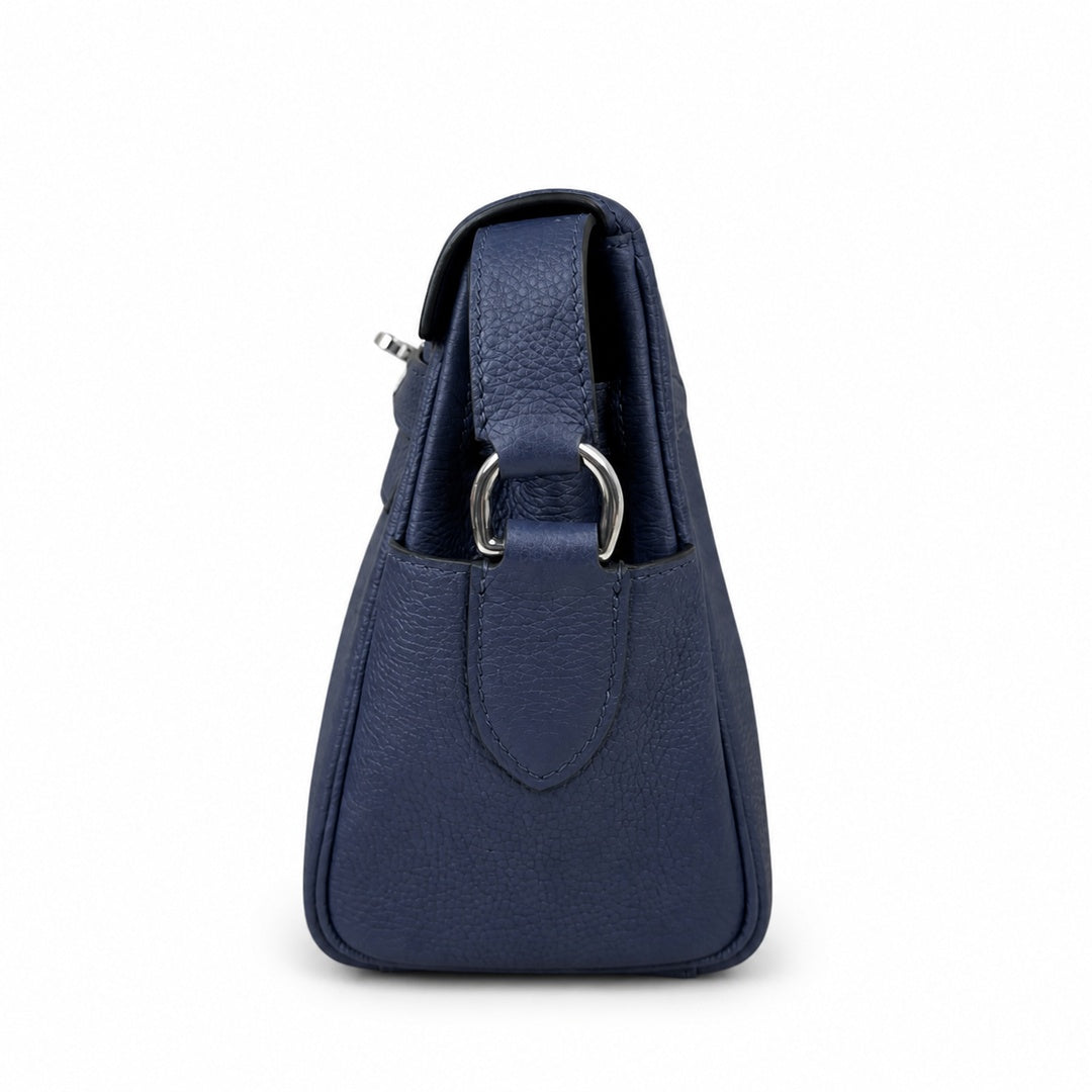 Kelly Messenger PM 27 Veau Togo, Bleu Saphir, Palladium Hardware