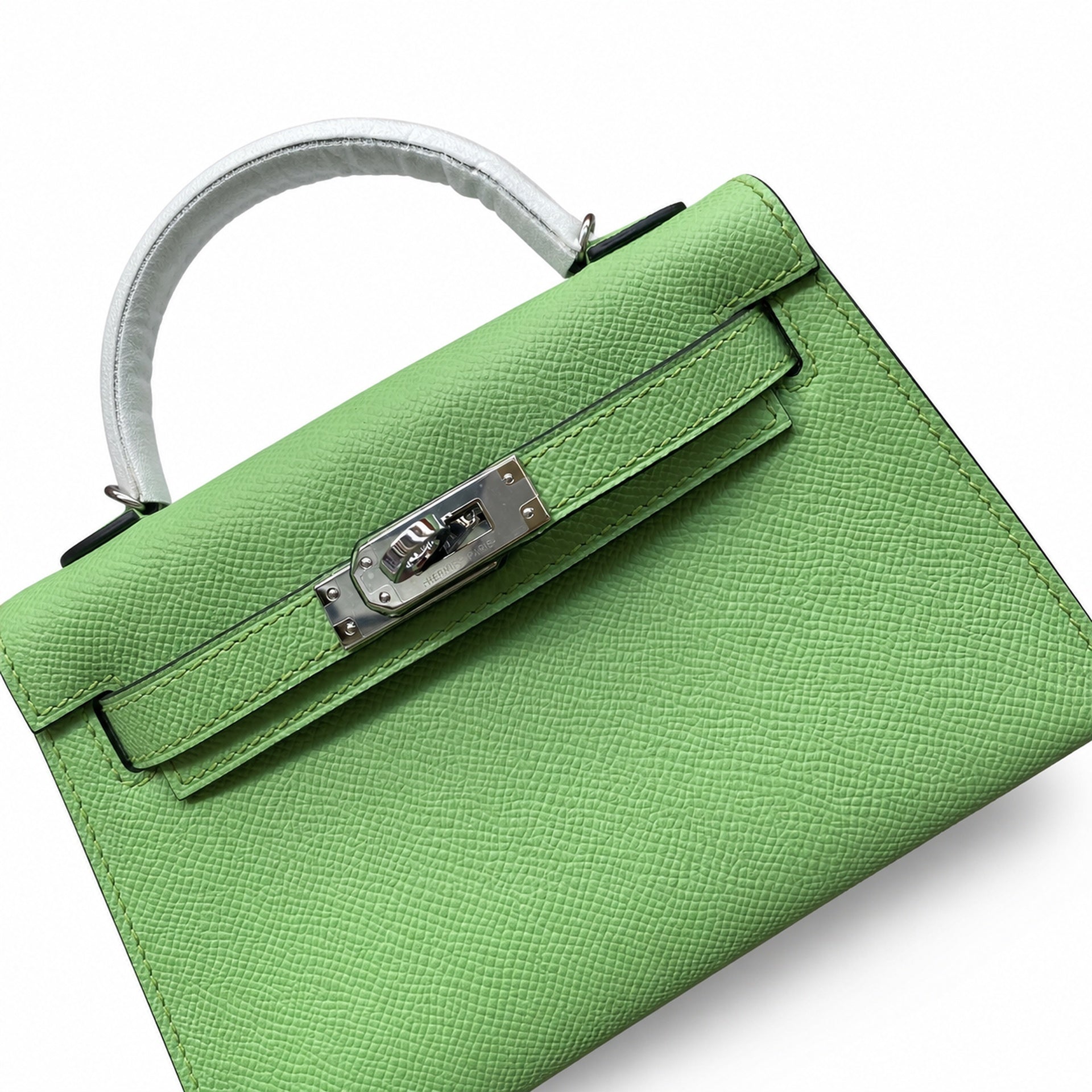 Hermès Kelly Sellier 19 Vert Pomme Epsom Palladium Hardware