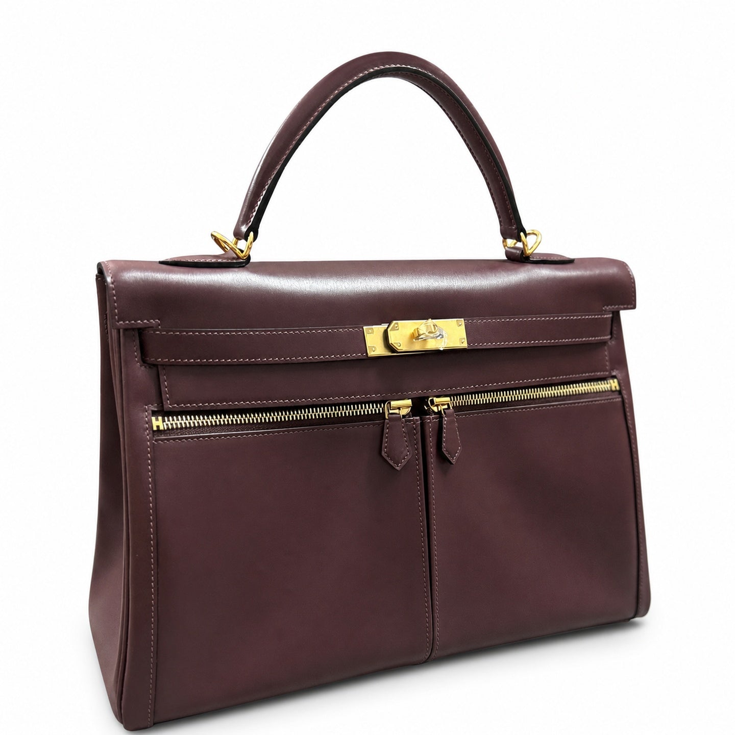 Hermès Box Kelly 35 Lakis Leather Gold Hardware Women Handbag
