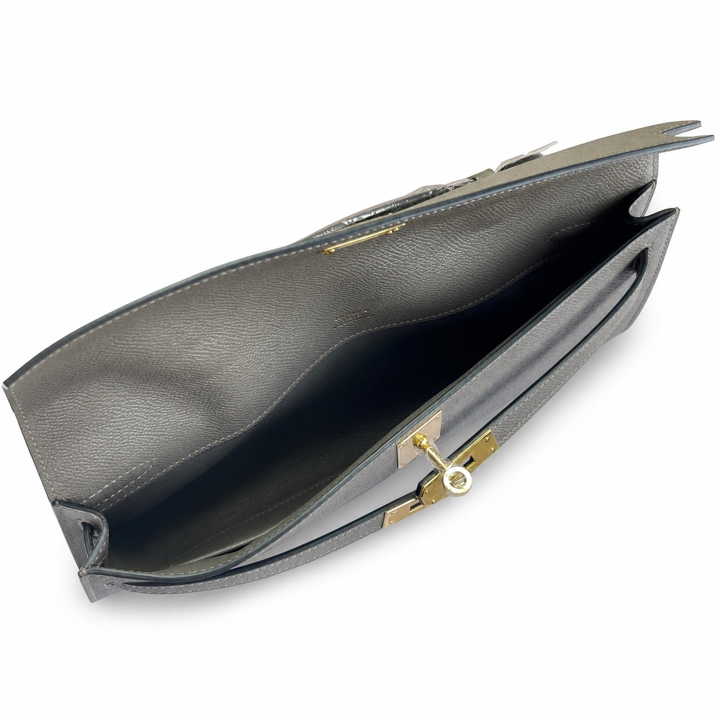 Hermès Kelly Cut 31 Clutch Epsom Leather Picture Pewter Gray