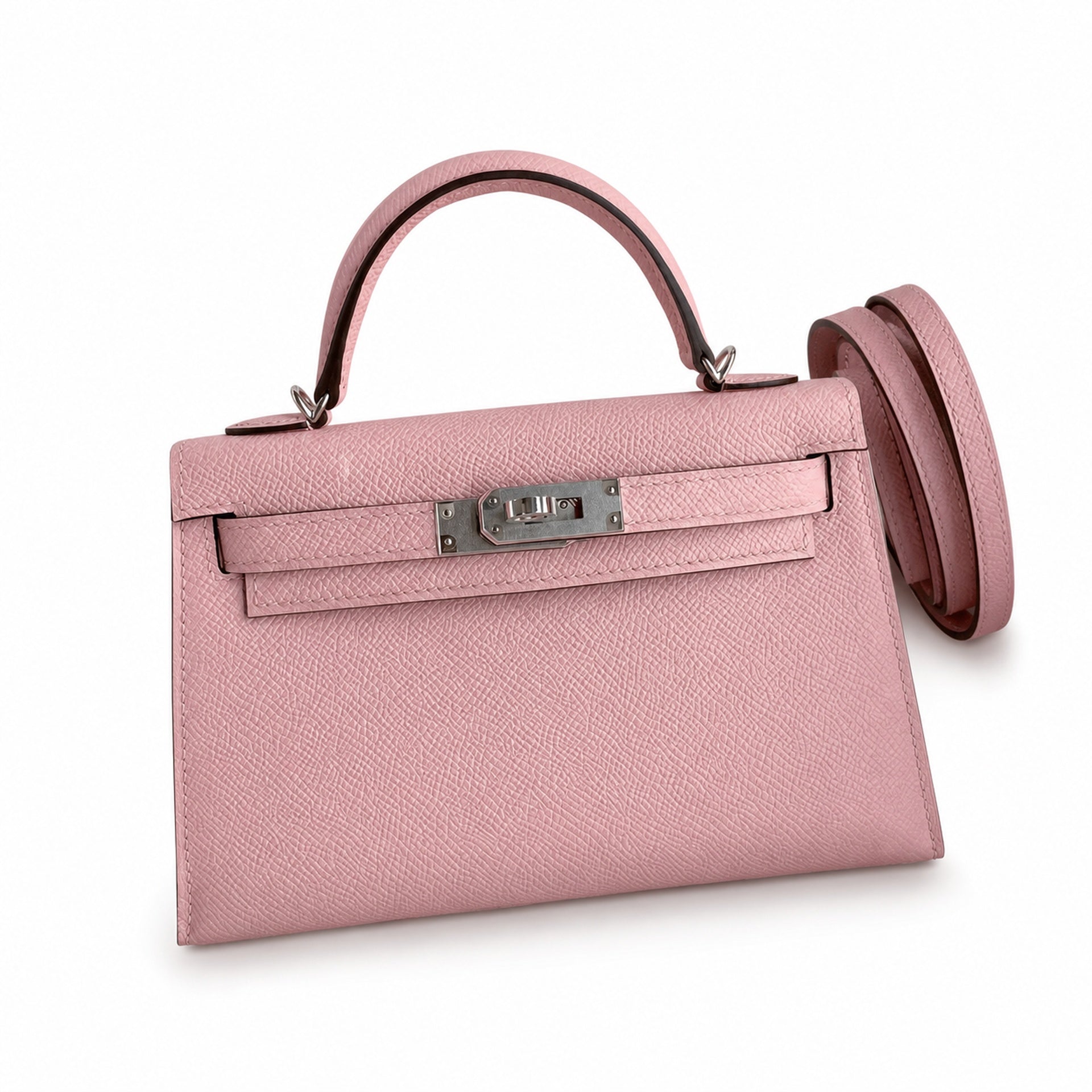 Hermès Kelly Sellier 19 Rose Sakura Epsom Palladium Hardware