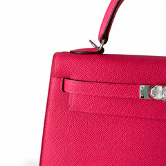 Hermès Kelly II 25cm Rouge Vif Epsom Calf Leather Palladium Hardware
