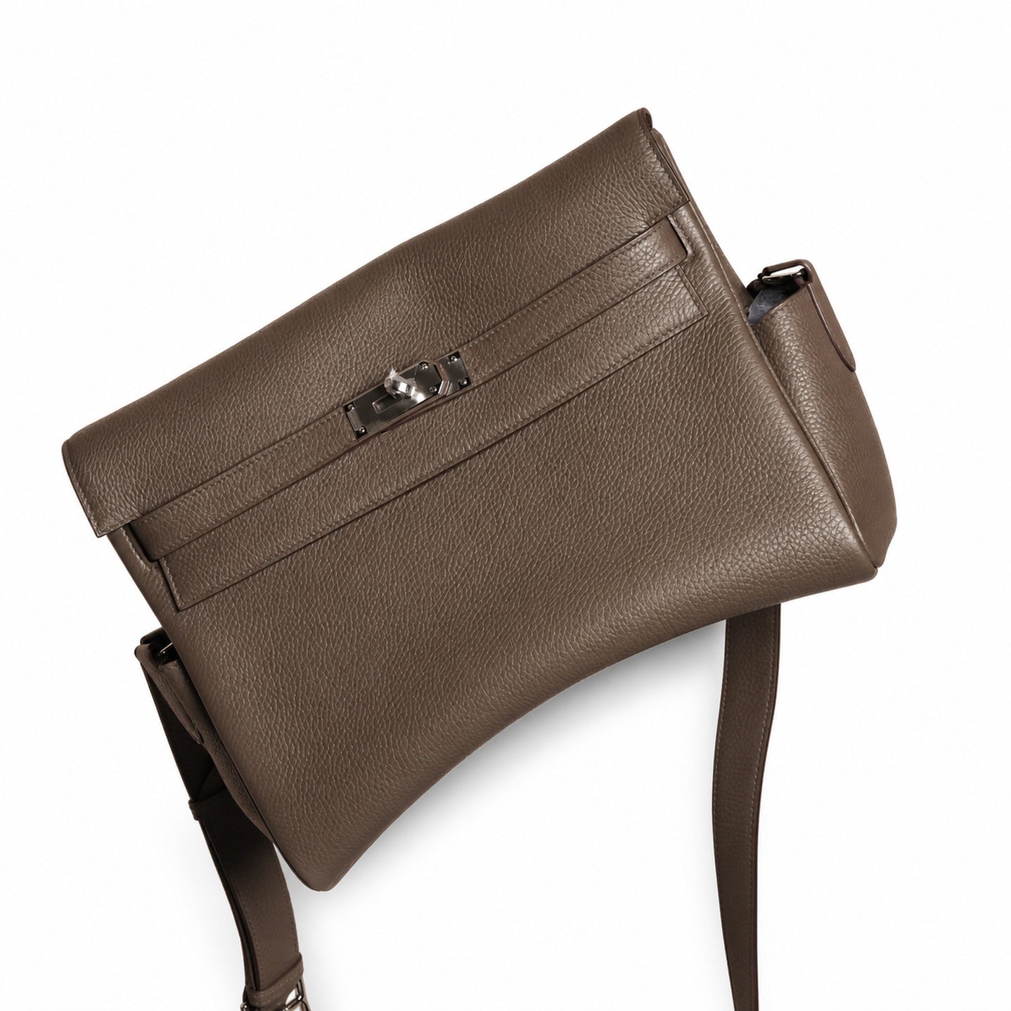 Kelly Messenger GM 31 Veau Togo, Gris Étain, Palladium Hardware