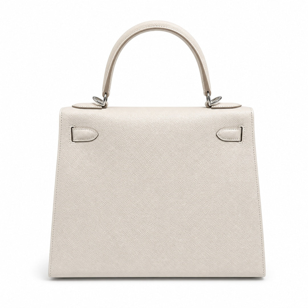 Hermès Kelly Sellier 28 Craie Epsom Calf Leather Palladium Hardware