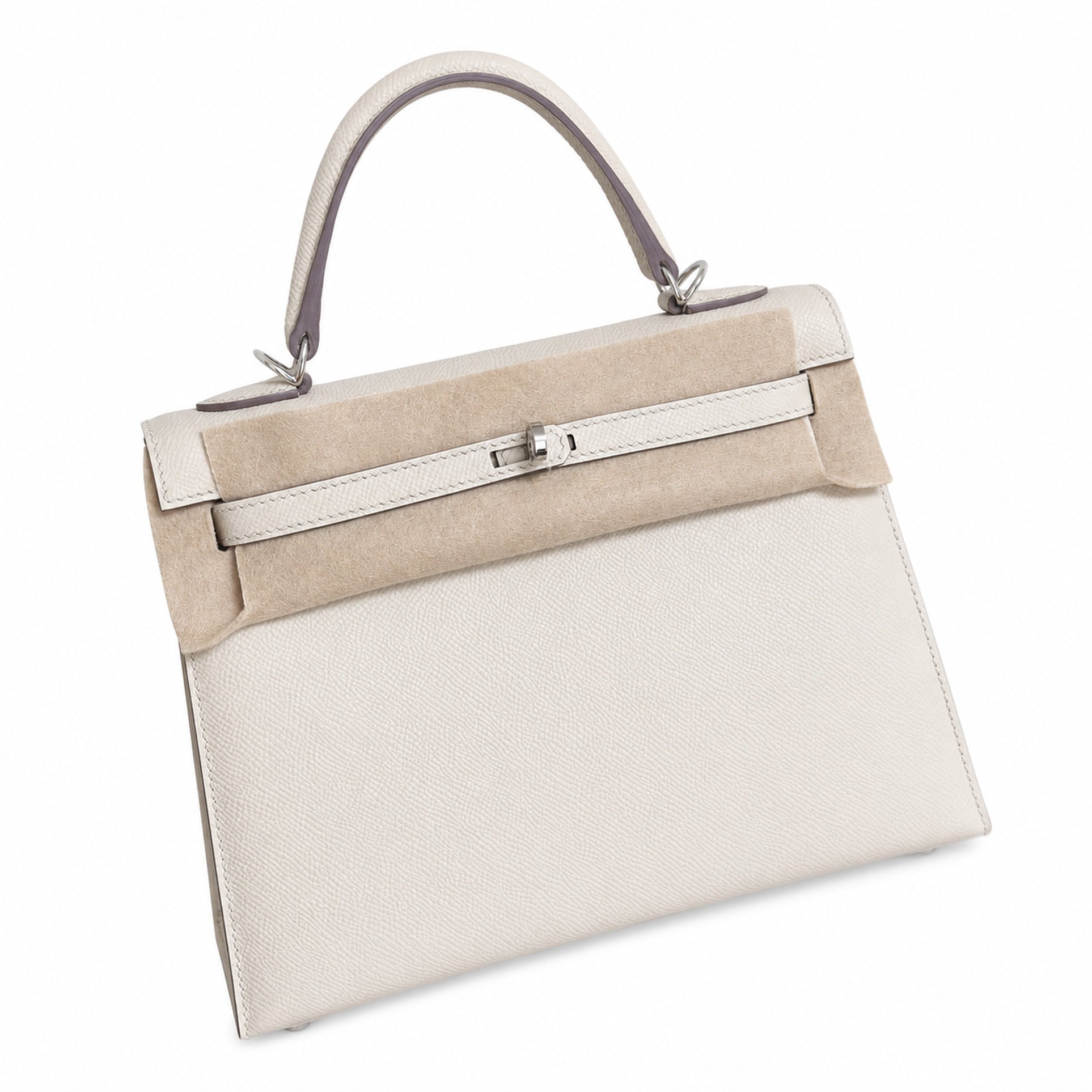 Hermès Kelly Sellier 25 Craie Epsom Calf Leather Gold Hardware