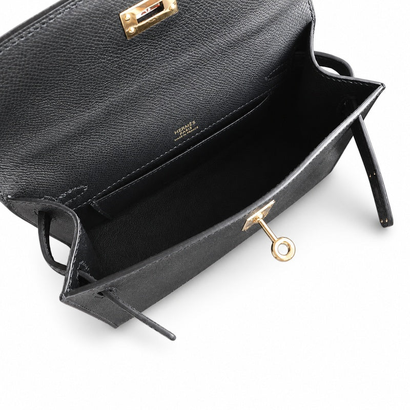 Hermès Mini Kelly II 22cm Noir Epsom Calf Leather Gold Hardware