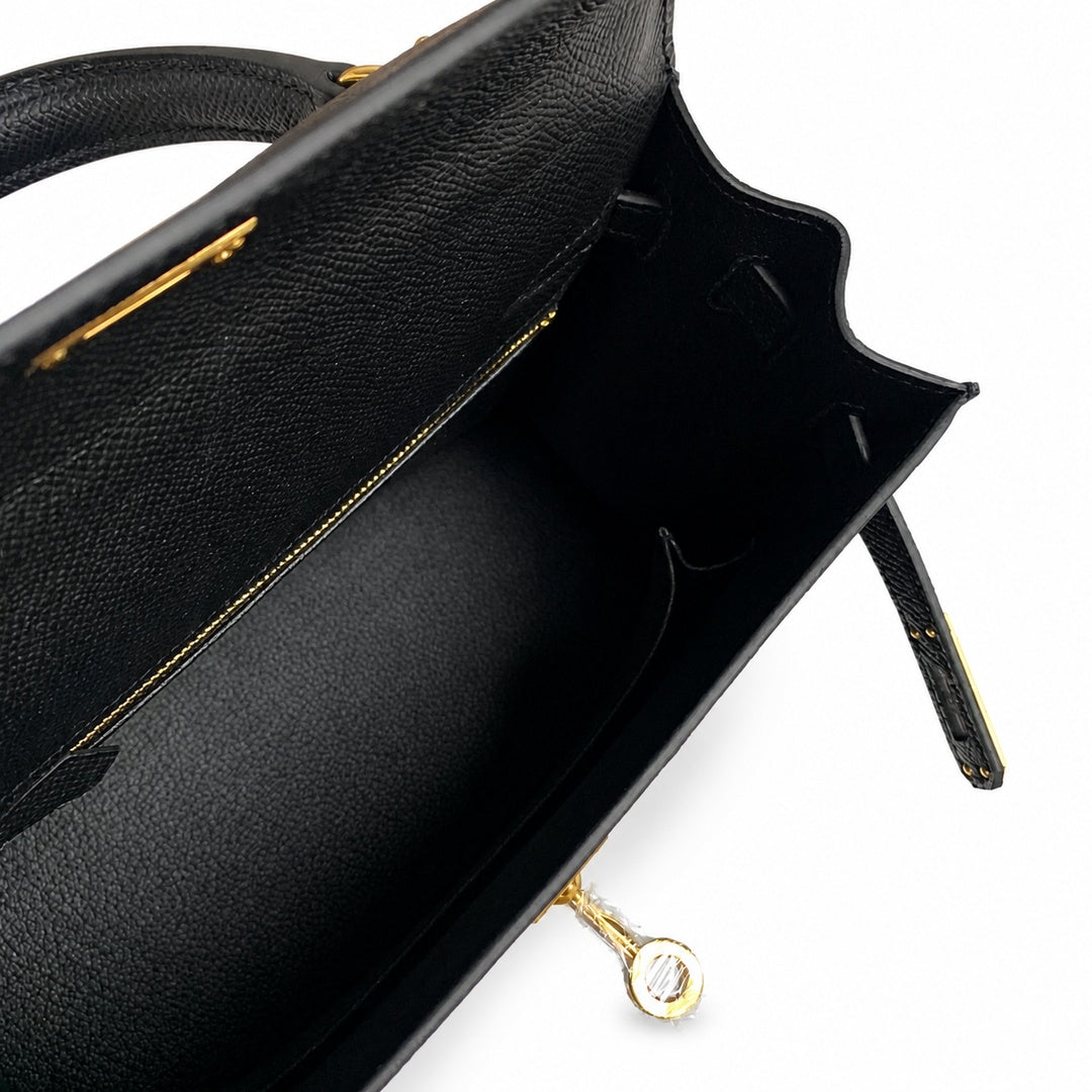 Hermès Kelly II 25cm Noir Epsom Calf Leather Gold Hardware